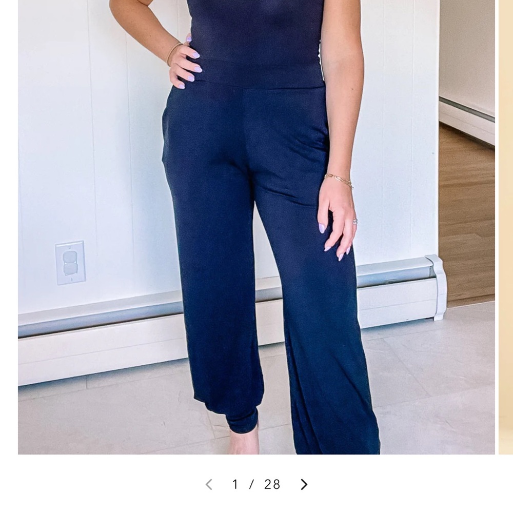 Aria Lattner Blue cuffed Jumpsuit